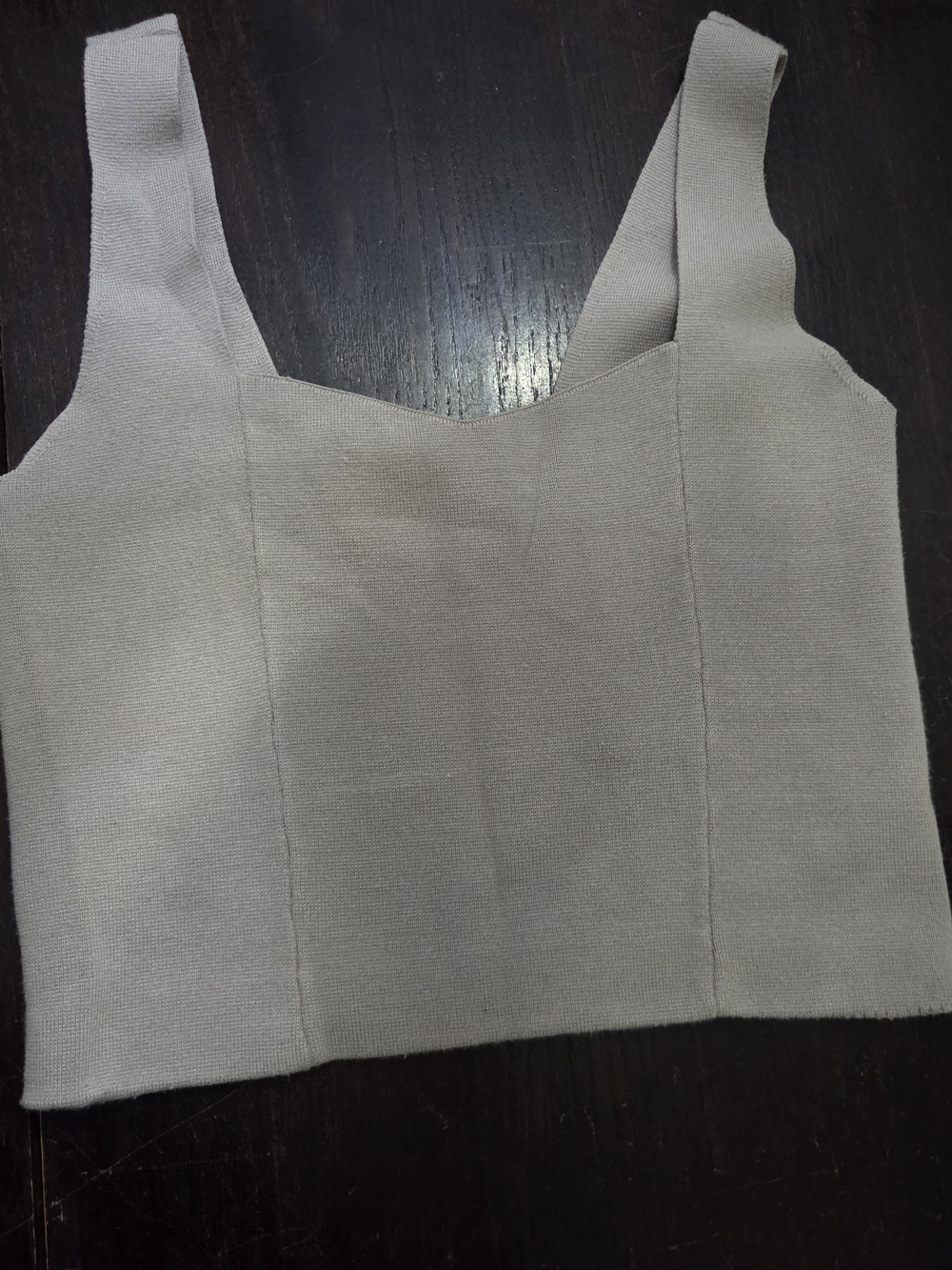 Abercrombie & Fitch Sleeveless Square-Neck Crop Top in Light Taupe